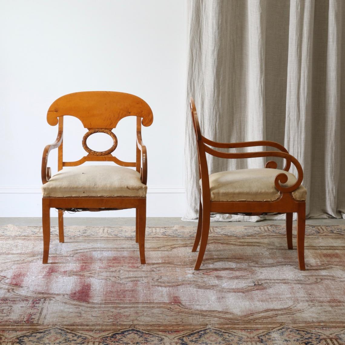 Swedish Biedermeier Armchairs